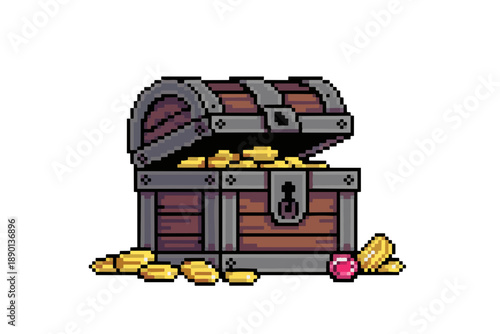 Treasure chest pixel art. 宝箱のピクセルアート。