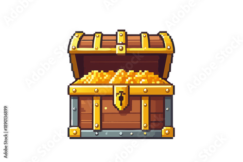 Treasure chest pixel art. 宝箱のピクセルアート。