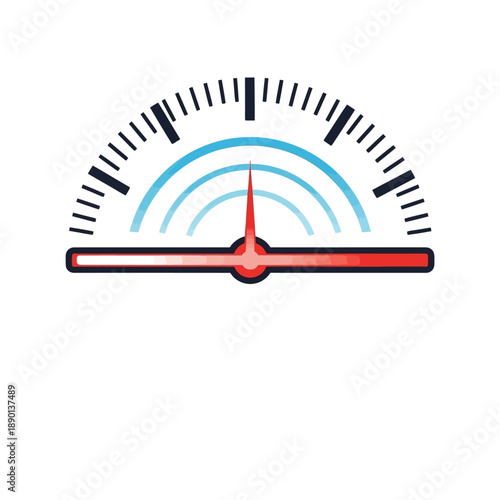Speedometer gauge icon with radiating concentric circles