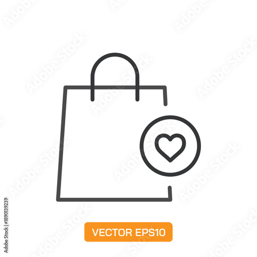 Shopping Bag Icons. Thin Line Symbol Elements Collection.