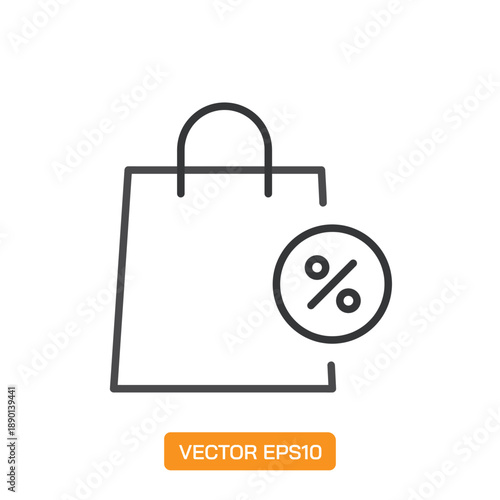 Shopping Bag Icons. Thin Line Symbol Elements Collection.