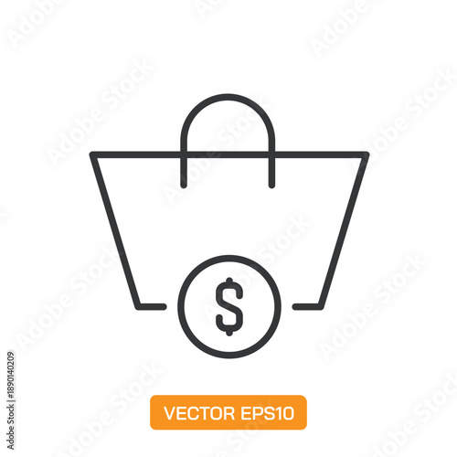 Shopping Bag Icons. Thin Line Symbol Elements Collection.