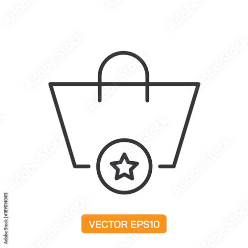 Shopping Bag Icons. Thin Line Symbol Elements Collection.
