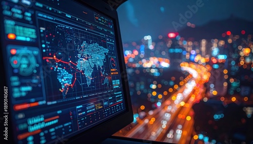 Route Planning: Navigation screen integrated into smart city dashboard
