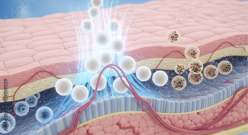 Cross section of human skin layers anatomy