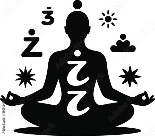 Woman silhouette practicing yoga meditation in lotus pose