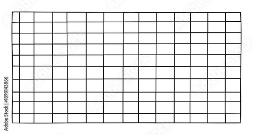 Simple handdrawn grid layout featuring bold black lines on a white background, ideal for graphical representation, mathematical exercises, or design frameworks.