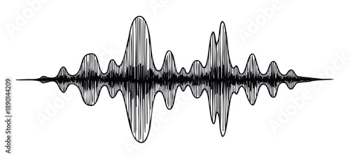 Dynamic sound wave visualizer representing audio frequency and amplitude for recording studios, music production, or podcasting applications