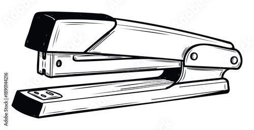 Professional desk stapler for securely binding documents and papers, perfect for corporate presentations, academic projects, and general office organizational graphics