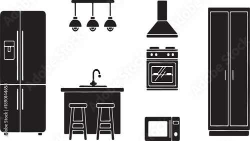 Domestic room furniture icons