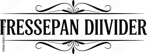 FRESSEPAN DIVIDER with ornate flourish and symmetrical decorative elements for elegant design.