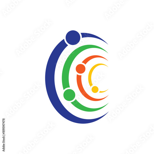 rotating successful people community logo design