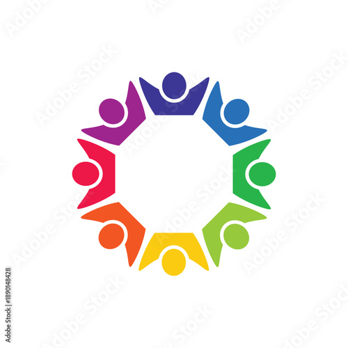 rotating successful people community logo design