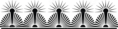 Timeless Art Deco sunburst pattern, a seamless repeating design for elegant borders and dividers.