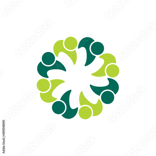 rotating successful people community logo design