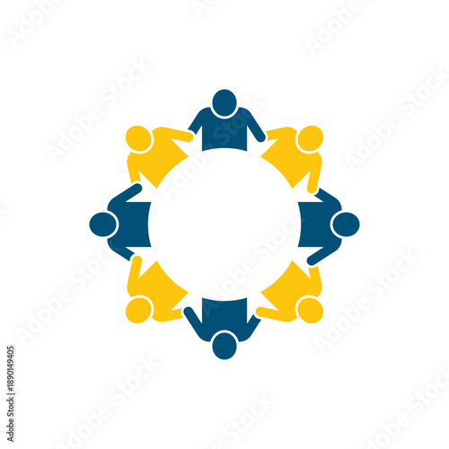 rotating successful people community logo design