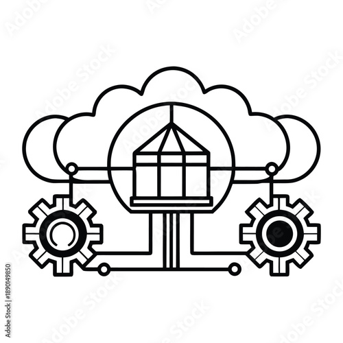 Cloud architect system design silhouette