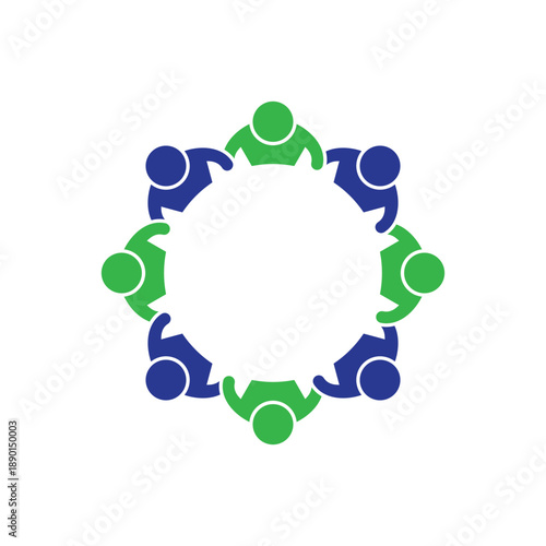 rotating successful people community logo design