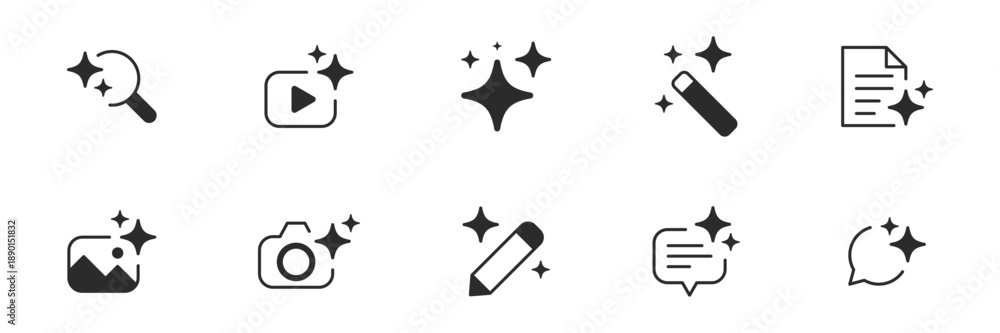 Φωτογραφία Generative AI logo icon set