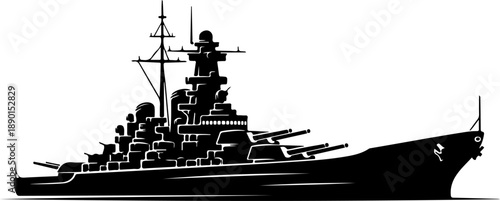 Battleship silhouette vector illustration