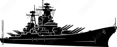Battleship silhouette vector illustration