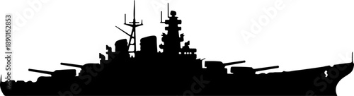 Battleship silhouette vector illustration