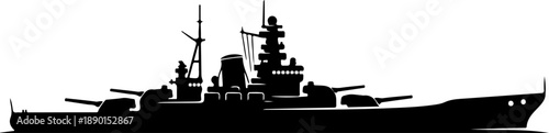 Battleship silhouette vector illustration