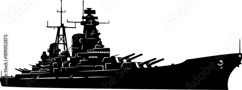 Battleship silhouette vector illustration