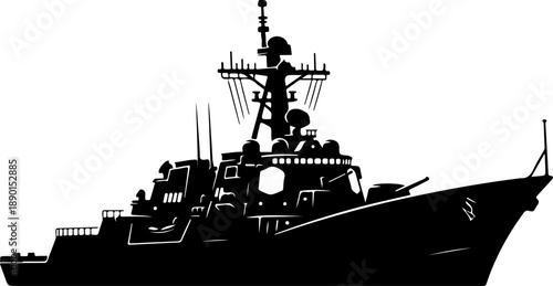 Battleship silhouette vector illustration
