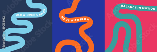 Vibrant abstract poster with flowing shapes in warm colors featuring colorful, fluid wavy lines for a dynamic, modern feel, motivational design typography for creative wall art