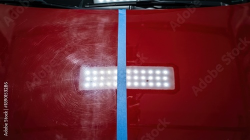 Car paint correction comparison before and after detailing