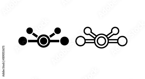 Horizontal Share Icon Design with Central Node and Connecting Points for Social Networking