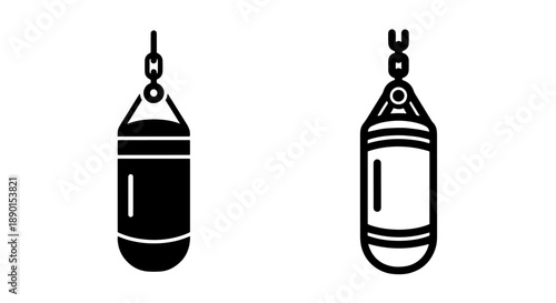 Professional Punching Bag Icon for Boxing and Martial Arts Training