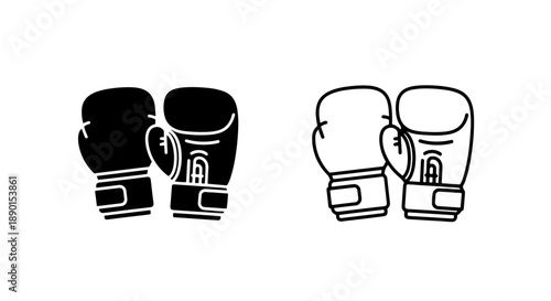 Modern Boxing Gloves Icon for Combat Sports and Athletic Training