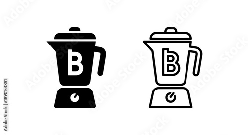 Blender Kitchen Appliance Icon with 'B' Letter for Brand or Recipe Content