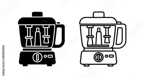 Multifunctional Blender Icon with Attachments for Smoothies, Sauces, and Kitchen Use