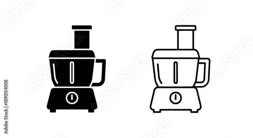 Minimalist Food Processor Icon for Efficient Kitchen Prep and Healthy Cooking