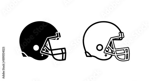 American Football Helmet Icon Set for Sports, Team, and Athletic Competition Designs