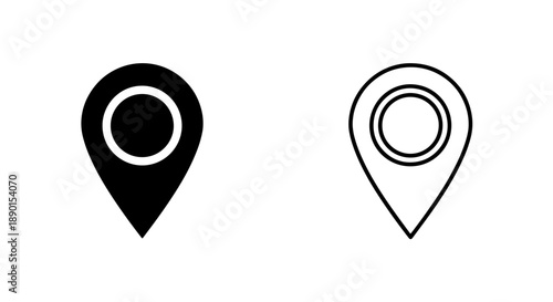 Essential Location Pin Icon Set for Maps, Navigation, and Geo-tagging Applications
