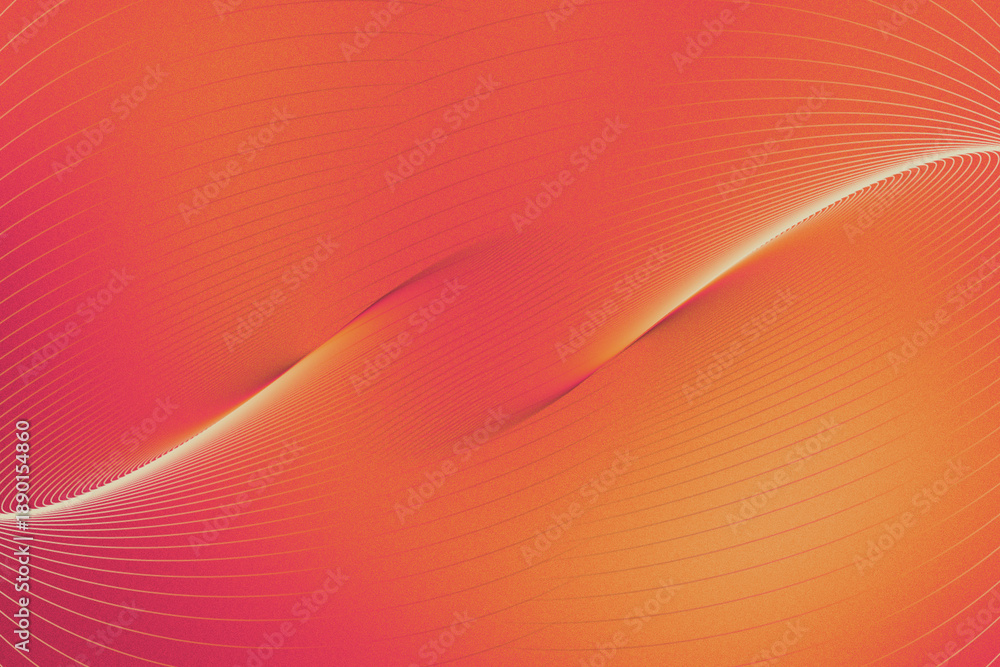 Fototapeta premium Vibrant Orange and Red Gradient Background with Abstract Curving Lines