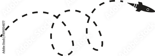 Creative Journey Illustration: A whimsical illustration of a creative journey featuring paper airplane and rocket ship, hand-drawn with dotted lines and charming symbols