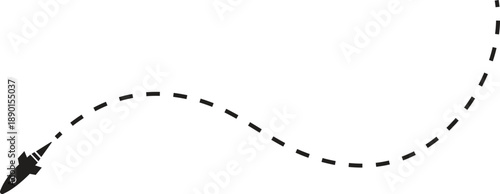 Creative Journey Illustration: A whimsical illustration of a creative journey featuring paper airplane and rocket ship, hand-drawn with dotted lines and charming symbols