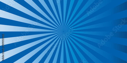 Retro vintage sky blue radial burst sunburst ray pattern. Sunburst vector copyspace background. Vintage sunrays illustration swirl line. Abstract circuses, stripe background design.