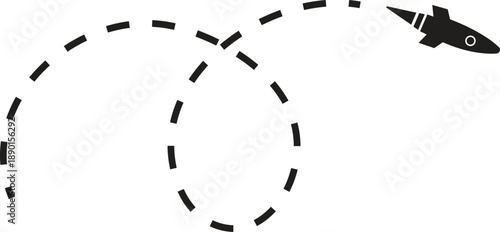 Creative Journey Illustration: A whimsical illustration of a creative journey featuring paper airplane and rocket ship, hand-drawn with dotted lines and charming symbols