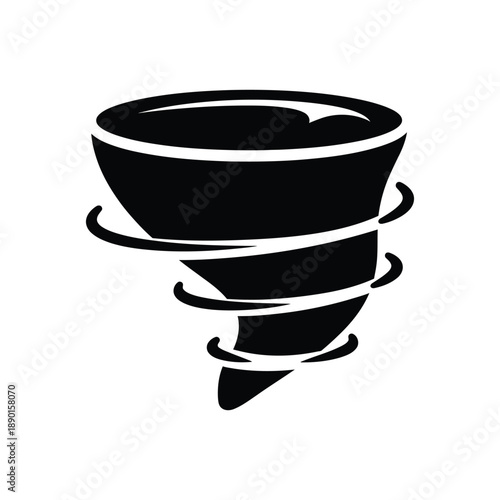 Tornado silhouette representing a storm or hurricane