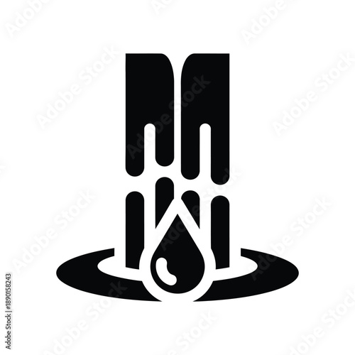 Waterfall icon with a water drop representing nature