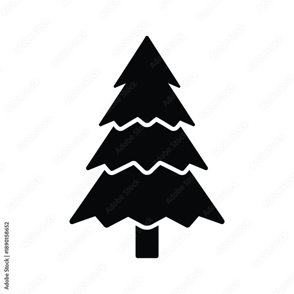 Fototapeta premium Tree silhouette icon of pine for nature design