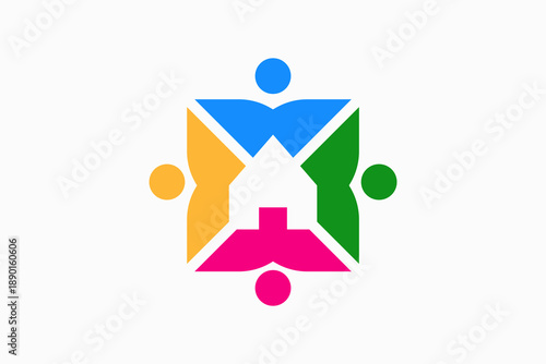 People Home Community Vector Logo Premium 