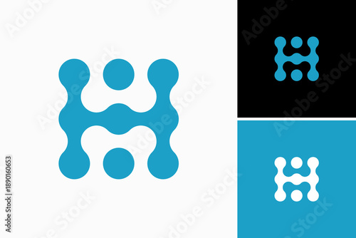 H Molecule Vector Logo Premium 