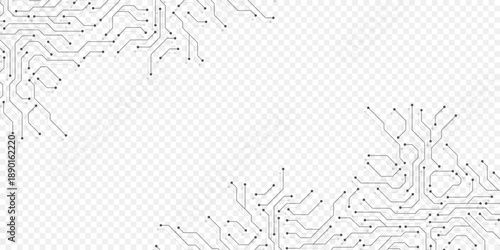 Circuit board digital abstract background. Motherboard technology texture design. AI semiconductor and computer processor on tech bg. Vector illustration